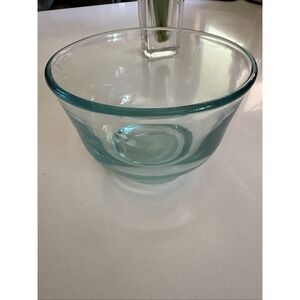 Vintage Handblown Art Glass Bowl Signed James Kingwell Icefire Studios Green